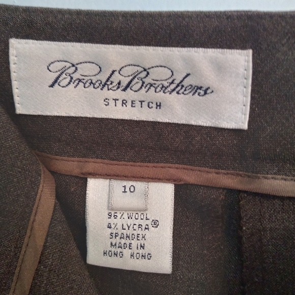 Brooks Brothers tailored 90s Vintage Wool Stretch brown slacks - 10 - Picture 2 of 7